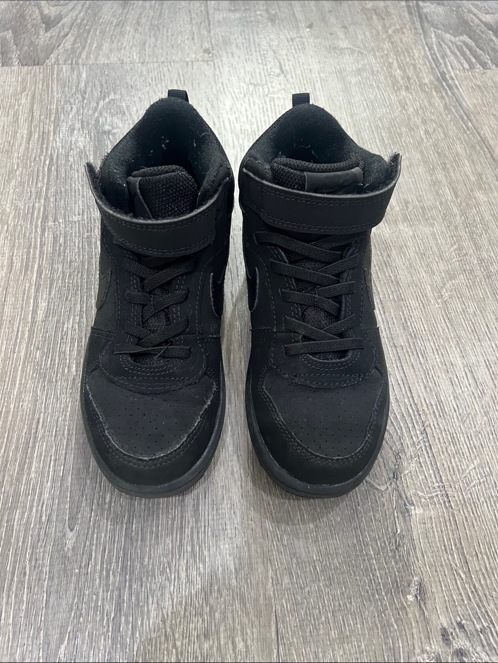 Nike Kids Black High-Top Sneakers with Strap